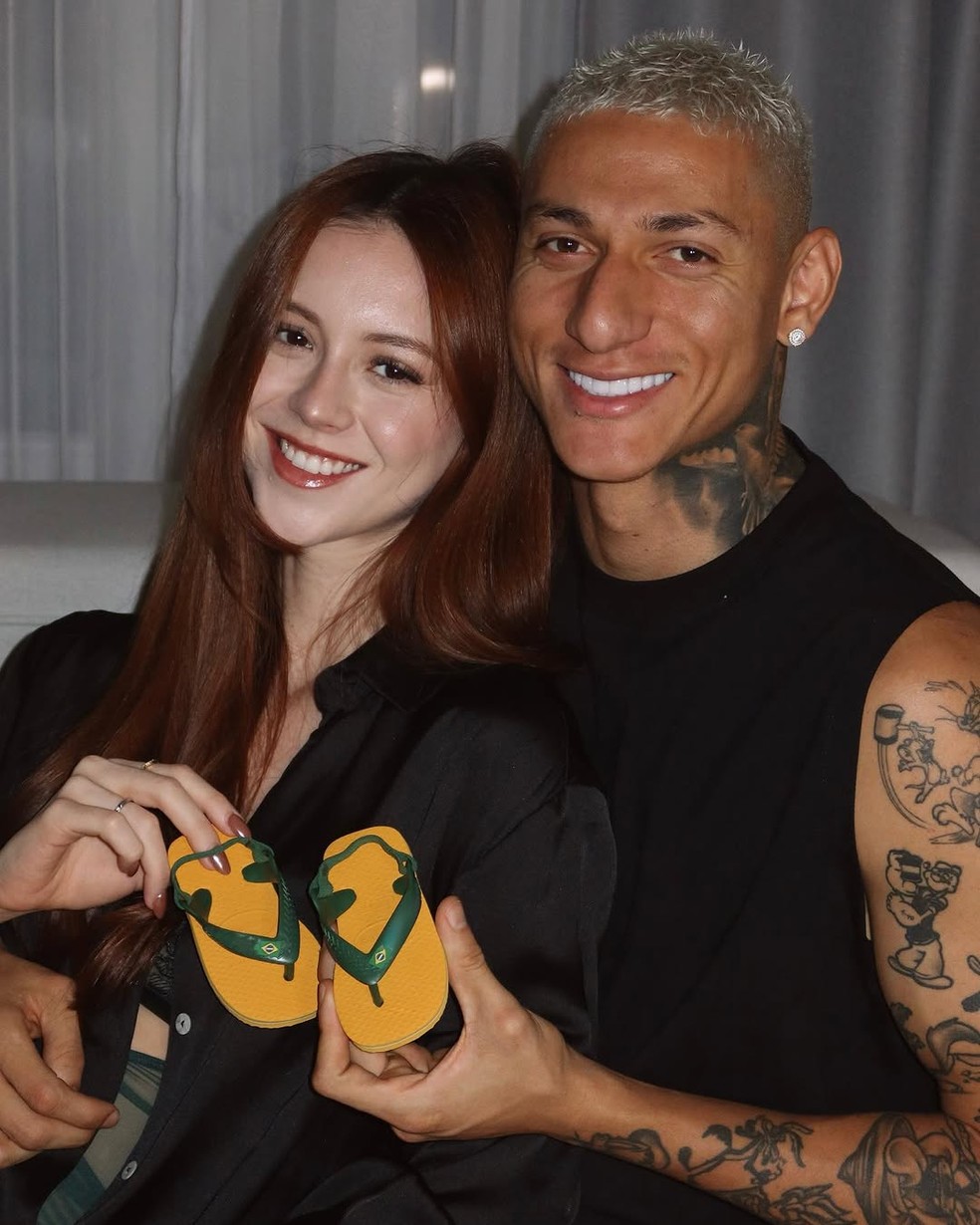 Richarlison e Amanda Araújo estão esperando primeiro filho — Foto: Reprodução/Instagram