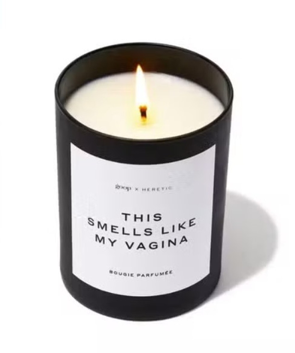 Gwyneth Paltrow lançou a vela 'This smells like my vagina' pela sua empresa Goop — Foto: Divulgação