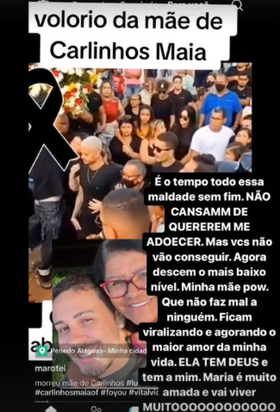 Carlinhos Maia desmente noticias falsas de que sua mãe teria morrido — Foto: Reprodução/Instagram