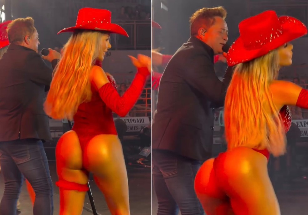Bailarinas de Leonardo roubam a cena com figurino sexy � Foto: Reprodu��o/Instagram