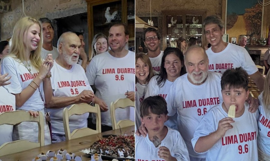 Aniversário de Lima Duarte tem família reunida, camisa personalizada e até hino do São Paulo