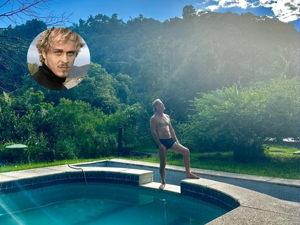 Guilherme Fontes, o Alexandre de "A viagem", mora em casa com piscina, cercada de verde, no Rio — Foto: rep/  instagram