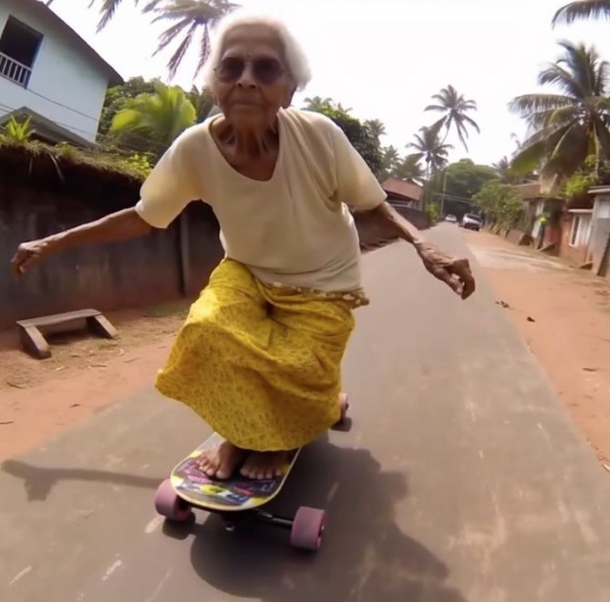 Idosas viralizam ao andar de skate mas nada é o que parece ser