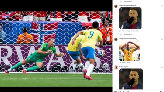Brasileiros invadem perfil de goleiro norueguês: 'Pegou o do Neymar?' Brasileiros invadem perfil de goleiro norueguês: 'Pegou o do Neymar?'