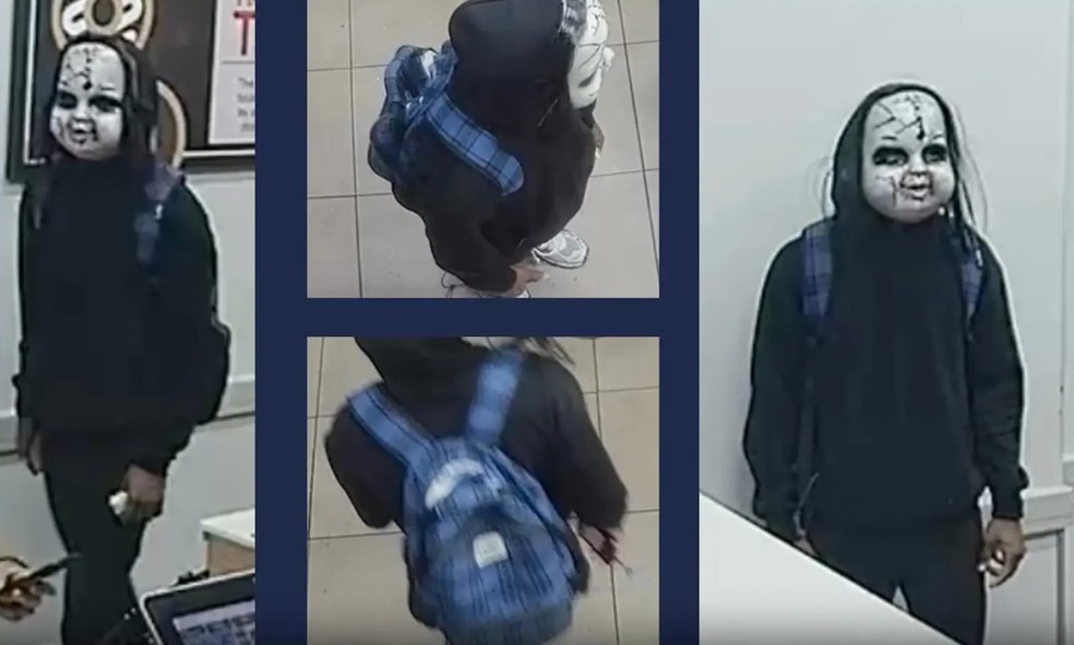 Homem com m&aacute;scara sinistra perseguiu moradores na Filad&eacute;lfia &mdash; Foto: Reprodu&ccedil;&atilde;o/Philadelphia Police Department