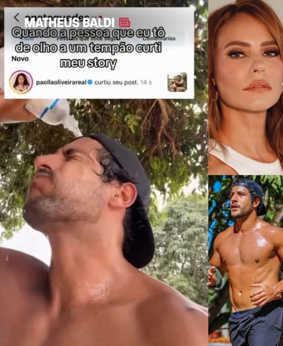 Paolla Oliveira curte foto de ex-participante de reality de pegação, que se anima — Foto: Instagram/Matheus Baldi