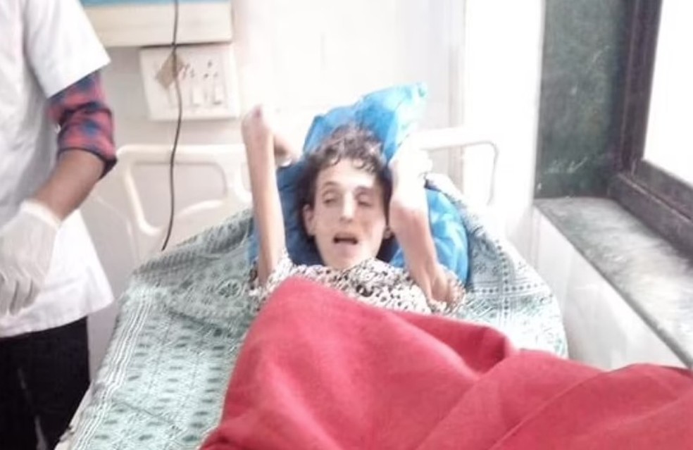 Lalita Kayi Kumar ap&oacute;s ser resgatada &mdash; Foto: Reprodu&ccedil;&atilde;o