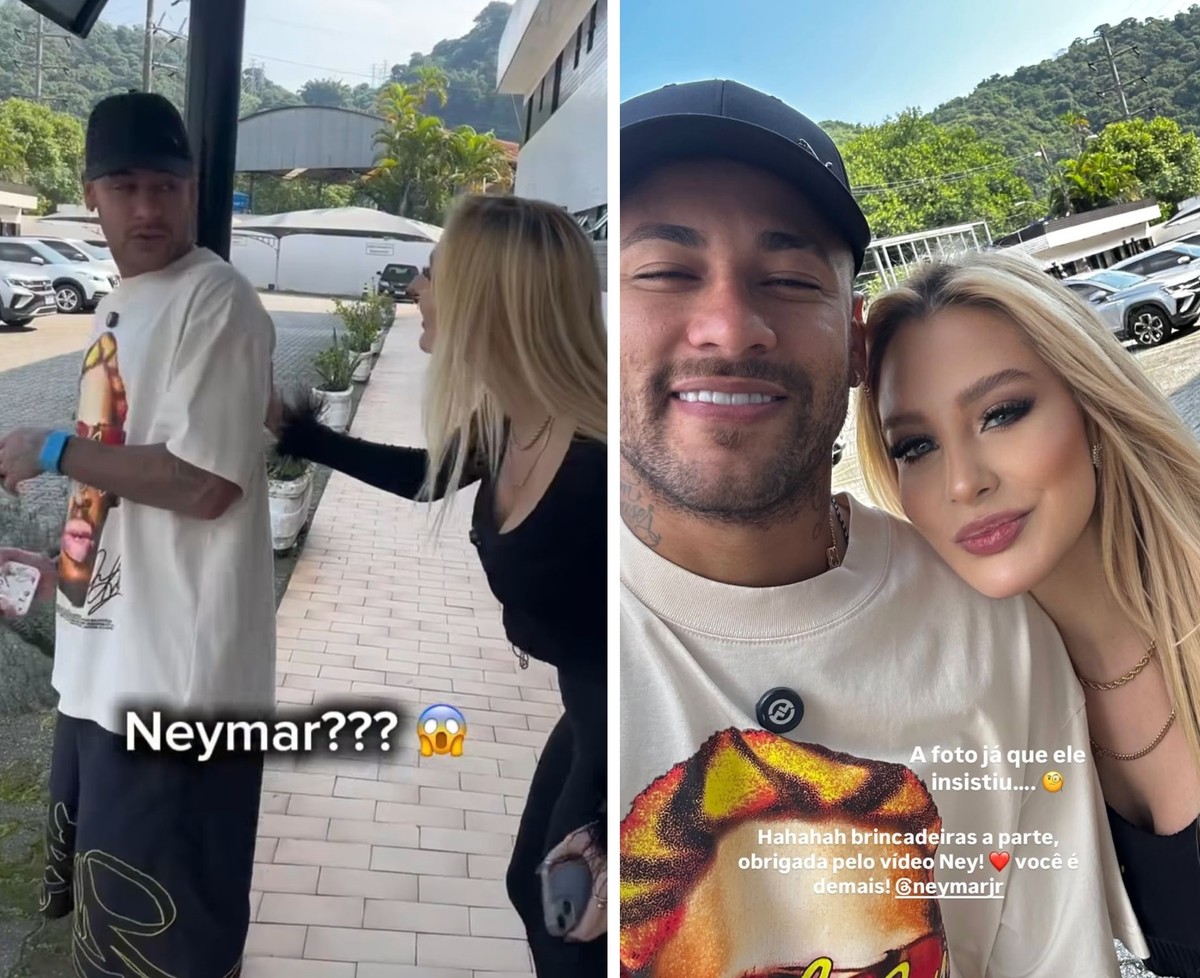 Neymar grava vídeo de humor com influenciadora gata no CT do Santos; assista