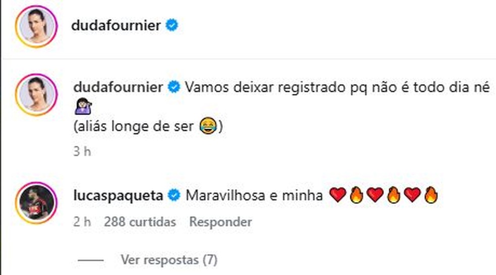 Lucas Paquetá elogia a mulher — Foto: rep/ instagram