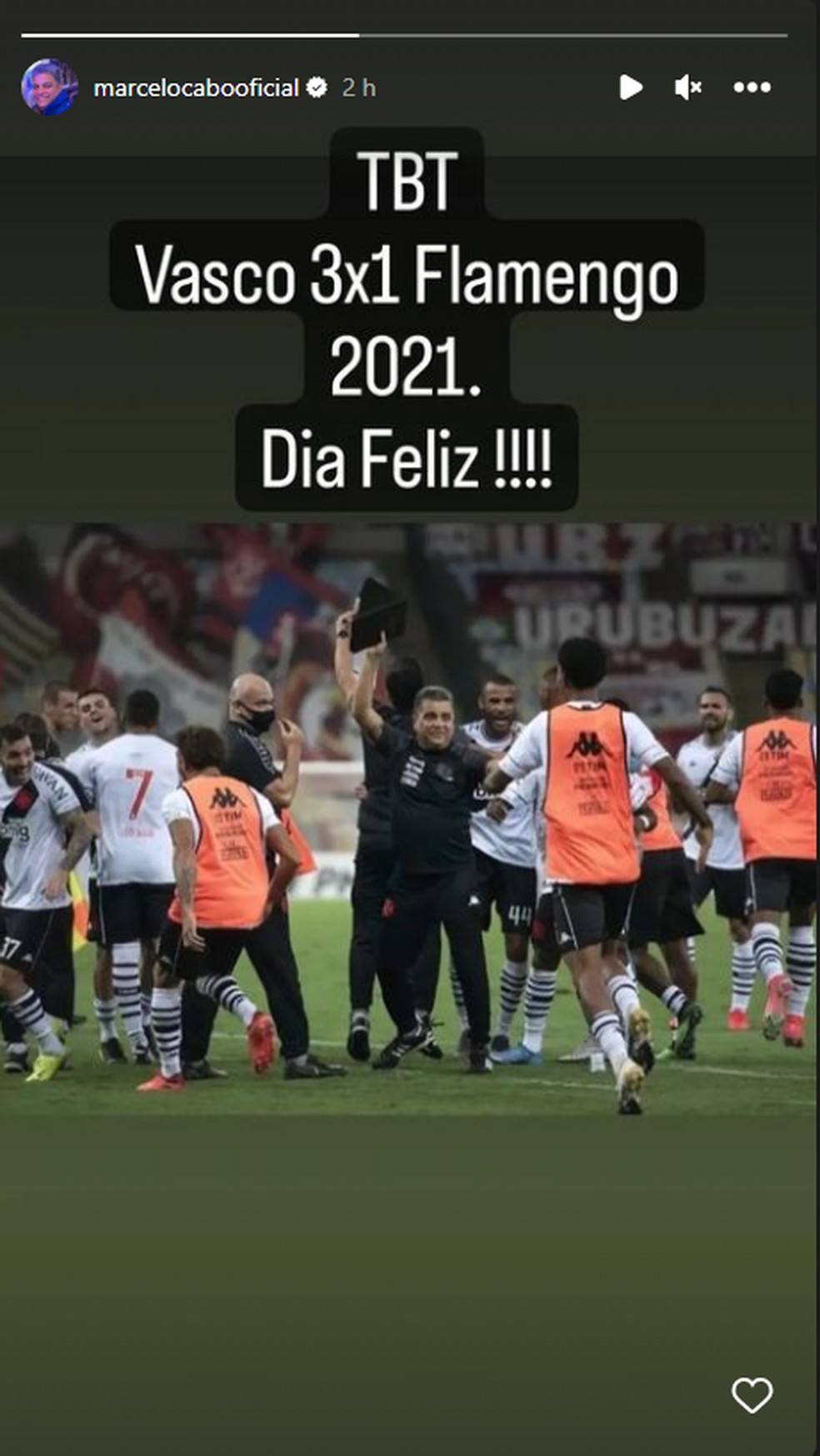Marcelo Cabo relembra vitória sobre o Flamengo — Foto: Reprodução