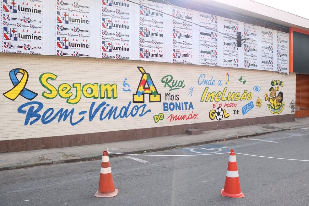 Rua Pereira Nunes mistura inclusão e torcida pelo Brasil na Copa do Mundo — Foto: Thelmo Sym / Galera da Pereira Nunes