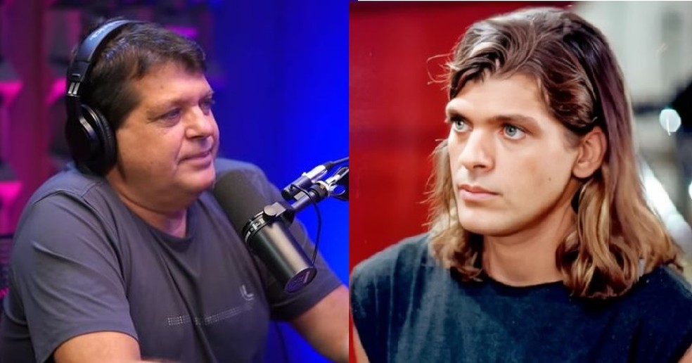 Roberto Bataglin hoje aos 61 anos e como galã de TV na década de 90 — Foto: reprodução/ youtube/ divulgação