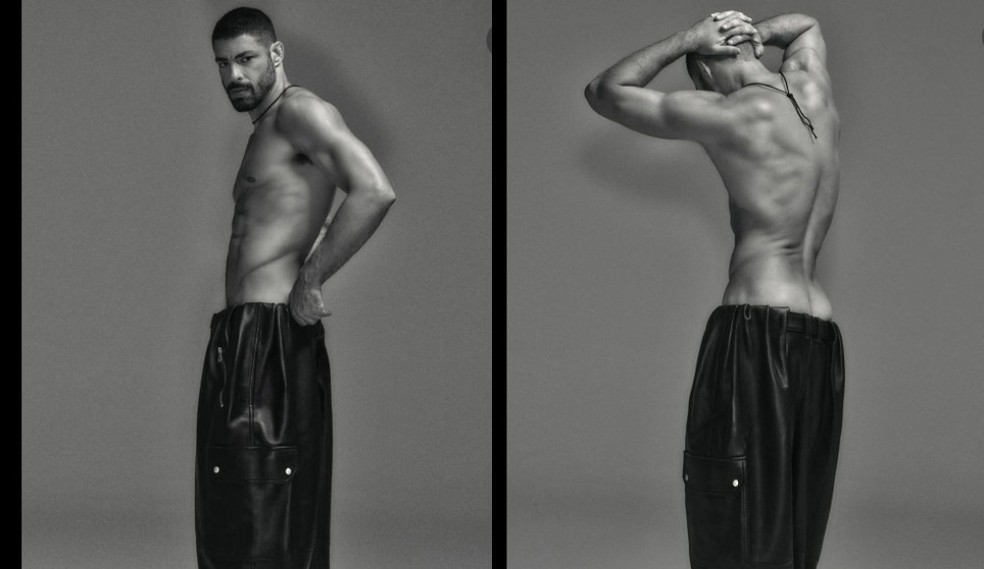 Cauã Reymond posa em ensaio inspirado no César de 'Vale tudo' — Foto: Lufré/Reprodução/Instagram