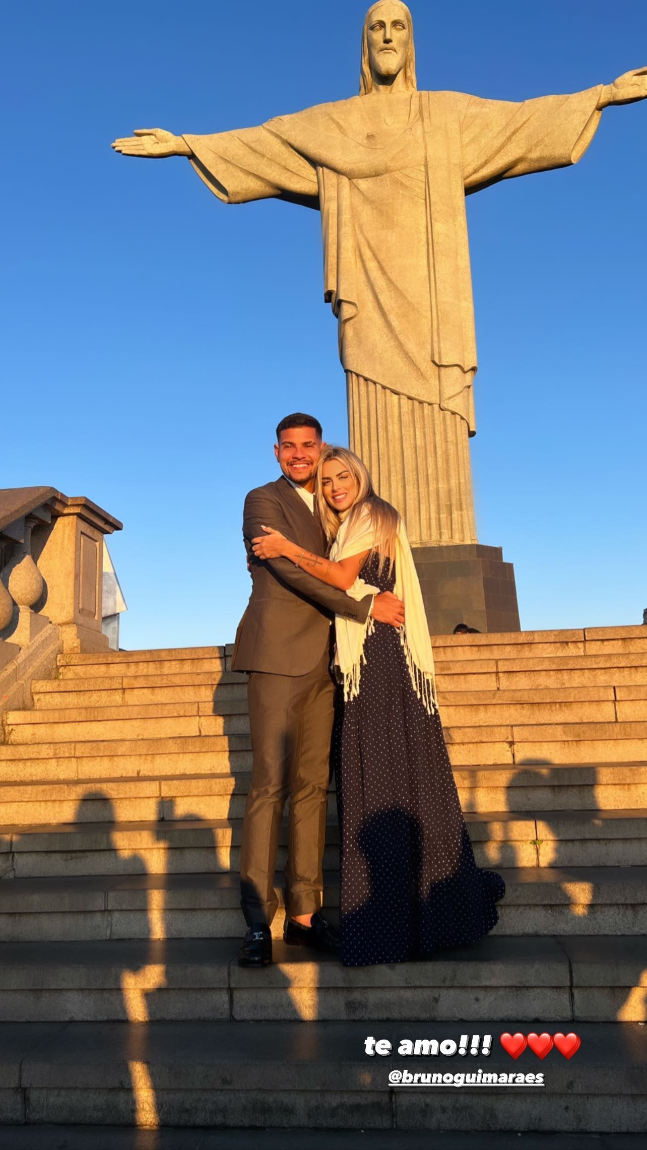 Bruno Guimarães se casa no Cristo Redentor — Foto: Reprodução/Instagram