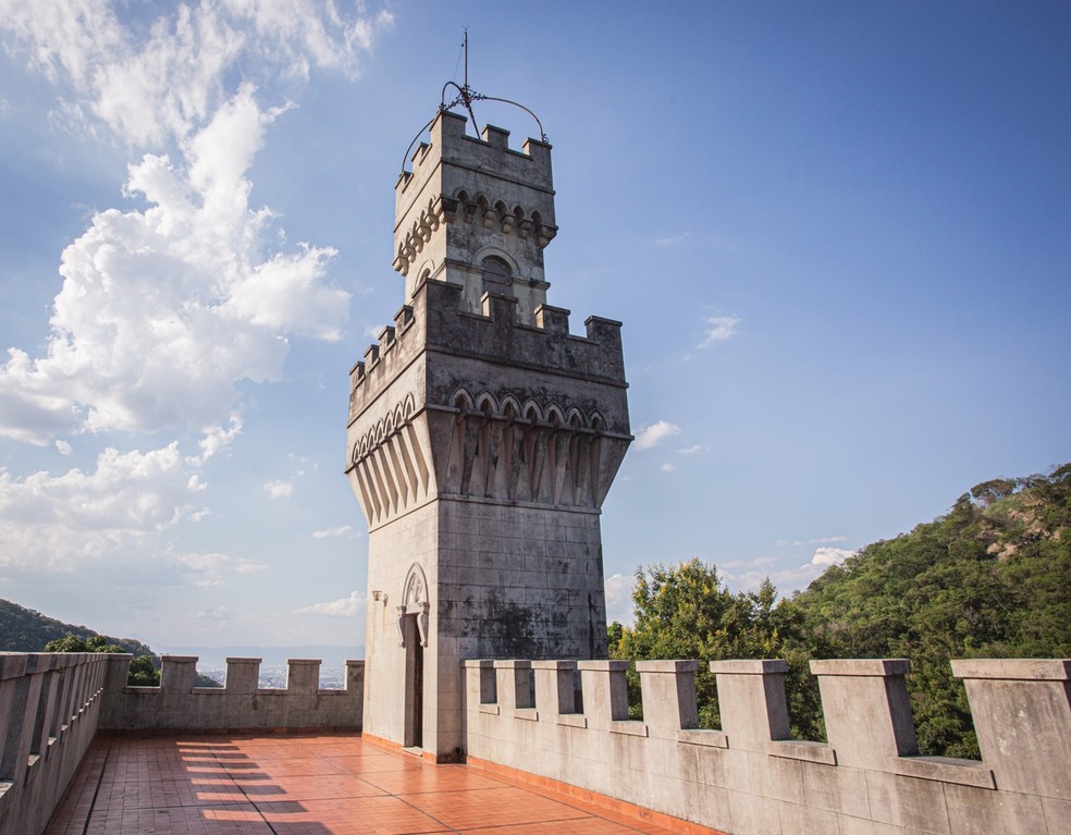 Torre do Castelo Florentino: no período medieval europeu, construção tinha ojetivo de proteção — Foto: Beatriz Orle