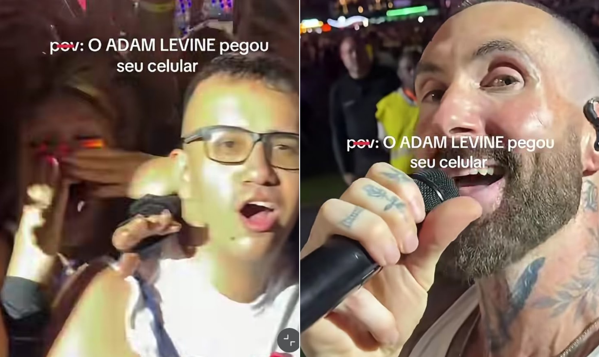 'Tremendo até agora': fã mostra Adam Levine pegando seu celular durante show do Maroon 5 no Rock in Rio; veja o vídeo
