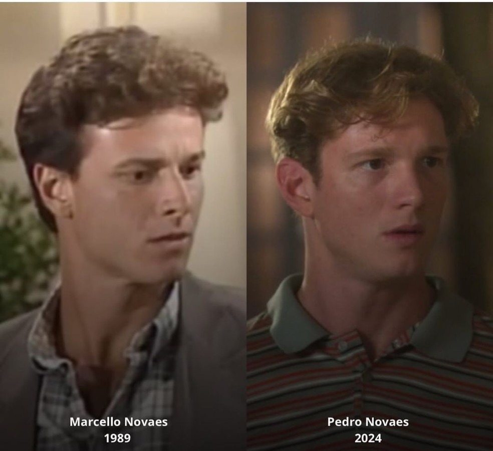 Marcello Novaes encanta fãs com semelhança impressionante com Pedro Novaes em foto: 'Não é que está parecendo mesmo?' — Foto: reprodução