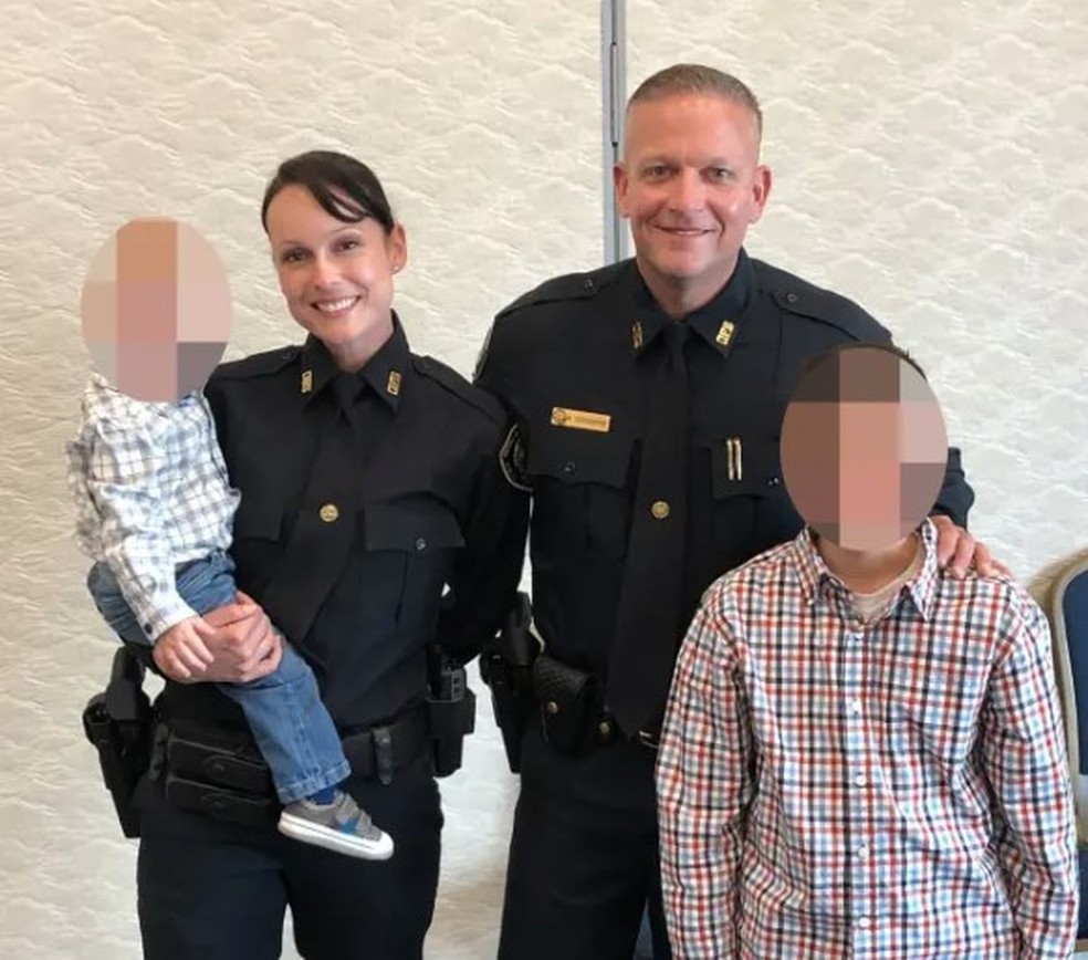 A família Schoenbrod: os dois filhos foram presos para aprender 'lição' — Foto: Reprodução/Daytona Beach Shores Department of Public Safety