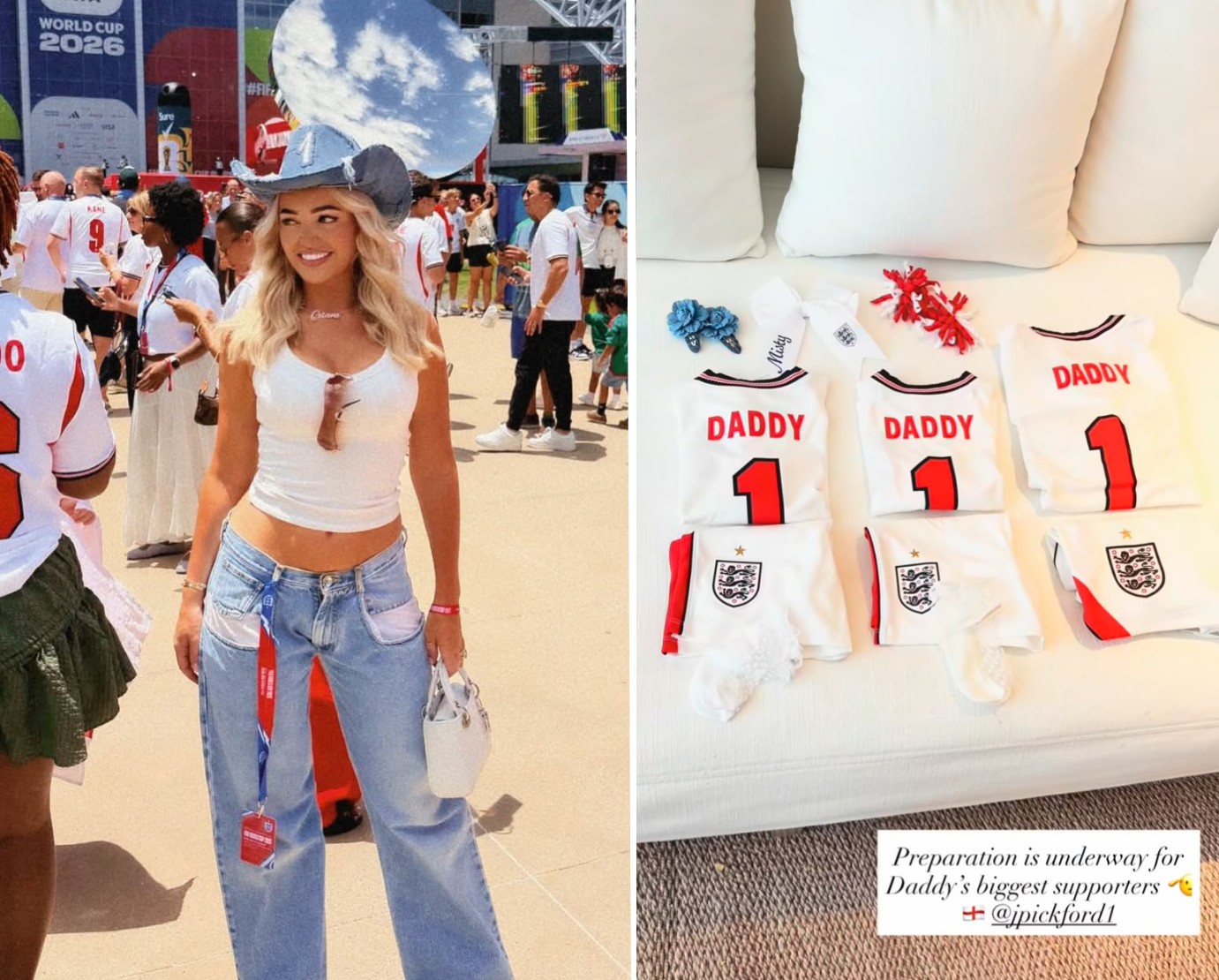 Mulher de goleiro da Inglaterra mostra preparativos para confronto contra a Noruega na Copa do Mundo