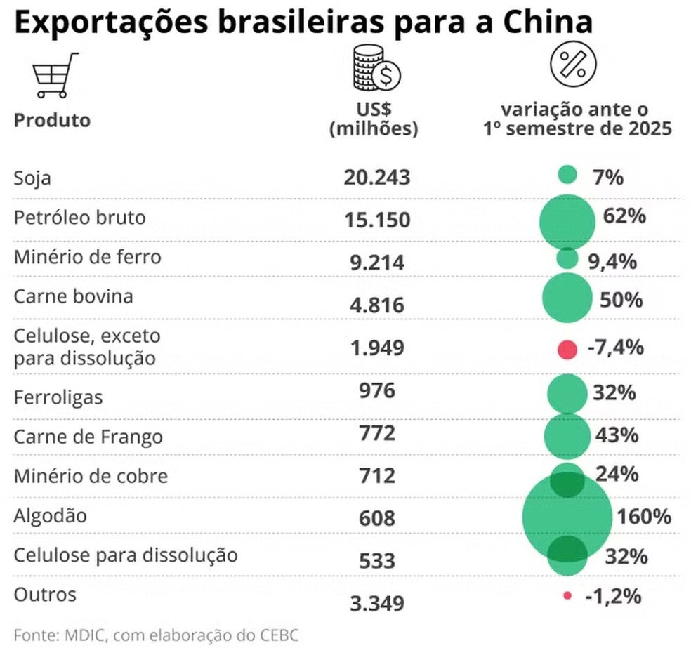A lista de produtos vendidos &mdash; Foto: Editoria de Arte