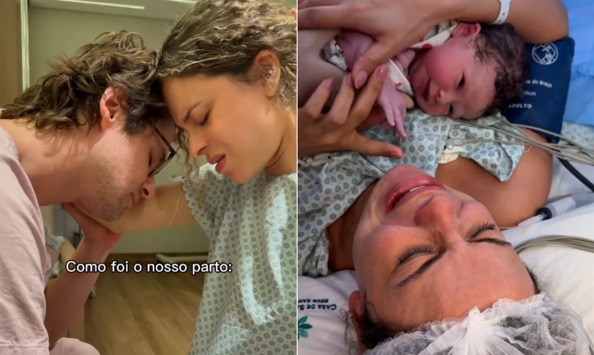 Gil Coelho e Larissa Gloor contam como foi o parto da primeira filha do casal: 