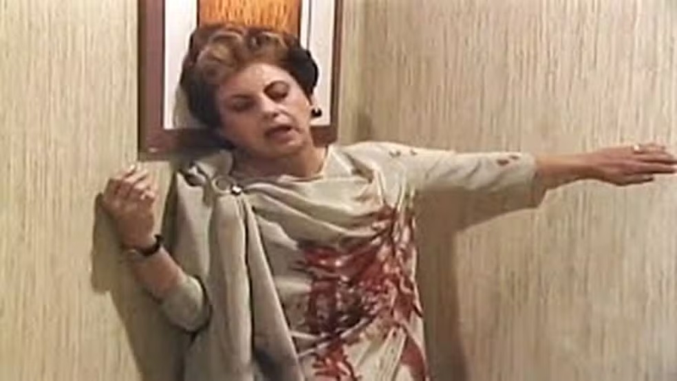 A morte de Odete Roitman em 'Vale tudo' de 1988 — Foto: Reprodução/TV Globo