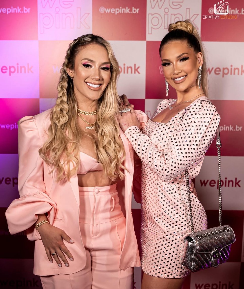 Virginia Fonseca e Samara Pink na inaugura��o da WePink em 2021 � Foto: Reprodu��o/Instagram