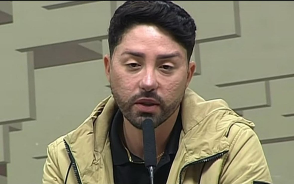 Rico Melquiades em depoimento n CPI das Bets — Foto: Reprodução