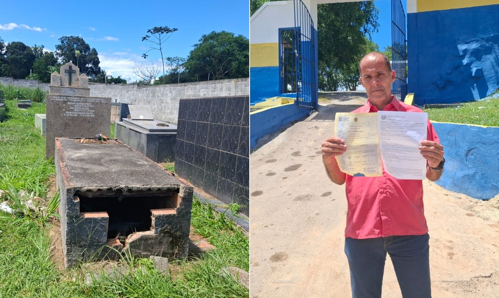 Fam&iacute;lia denuncia que corpo de beb&ecirc; foi levado de cemit&eacute;rio em Mag&eacute;, na Baixada Fluminense &mdash; Foto: Marcos Nunes / Ag&ecirc;ncia O Globo