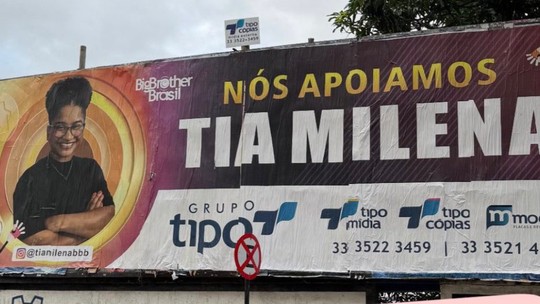Milena ganha homenagem feita em outdoors em sua cidade natal, com torcida para o 'BBB 26'
