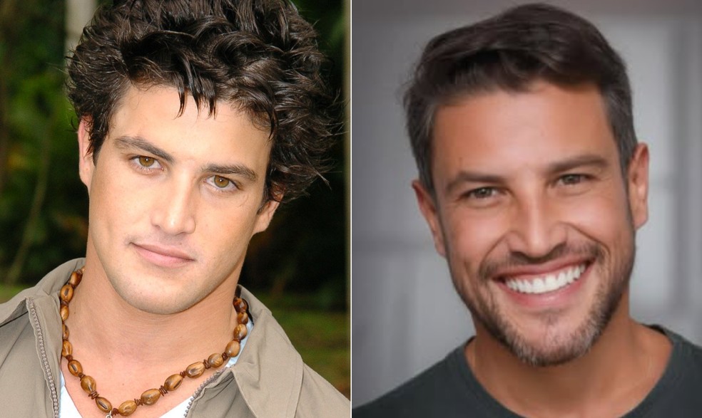Alexandre Slaviero na época de 'Malhação' e atualmente — Foto: Márcio de Souza/ Rede Globo/ Divulgação; Reprodução/ Instagram