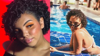 Giovanna Pitel, do 'BBB 24', quando cortou o cabelo curtinho no início da transição capilar — Foto: Reprodução