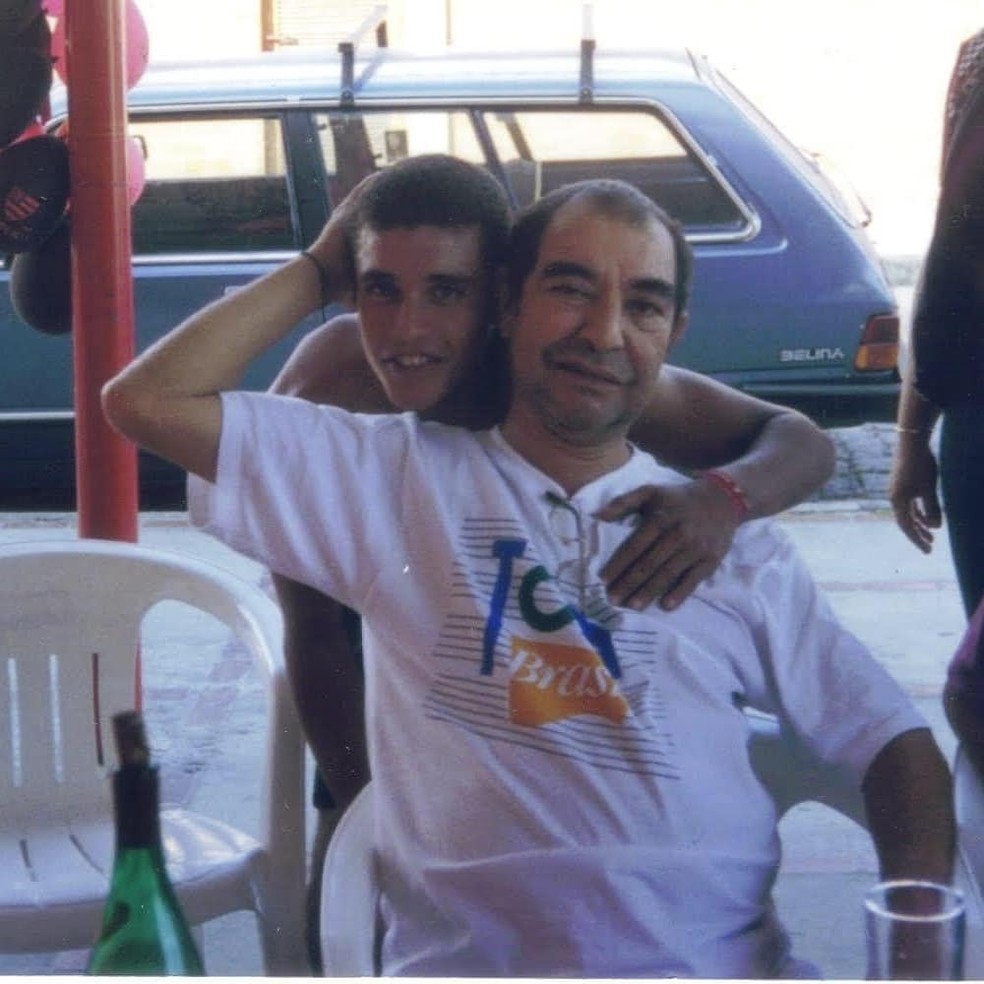 Diogo e o pai, João Nogueira: música inédita de herança — Foto: Arquivo pessoal