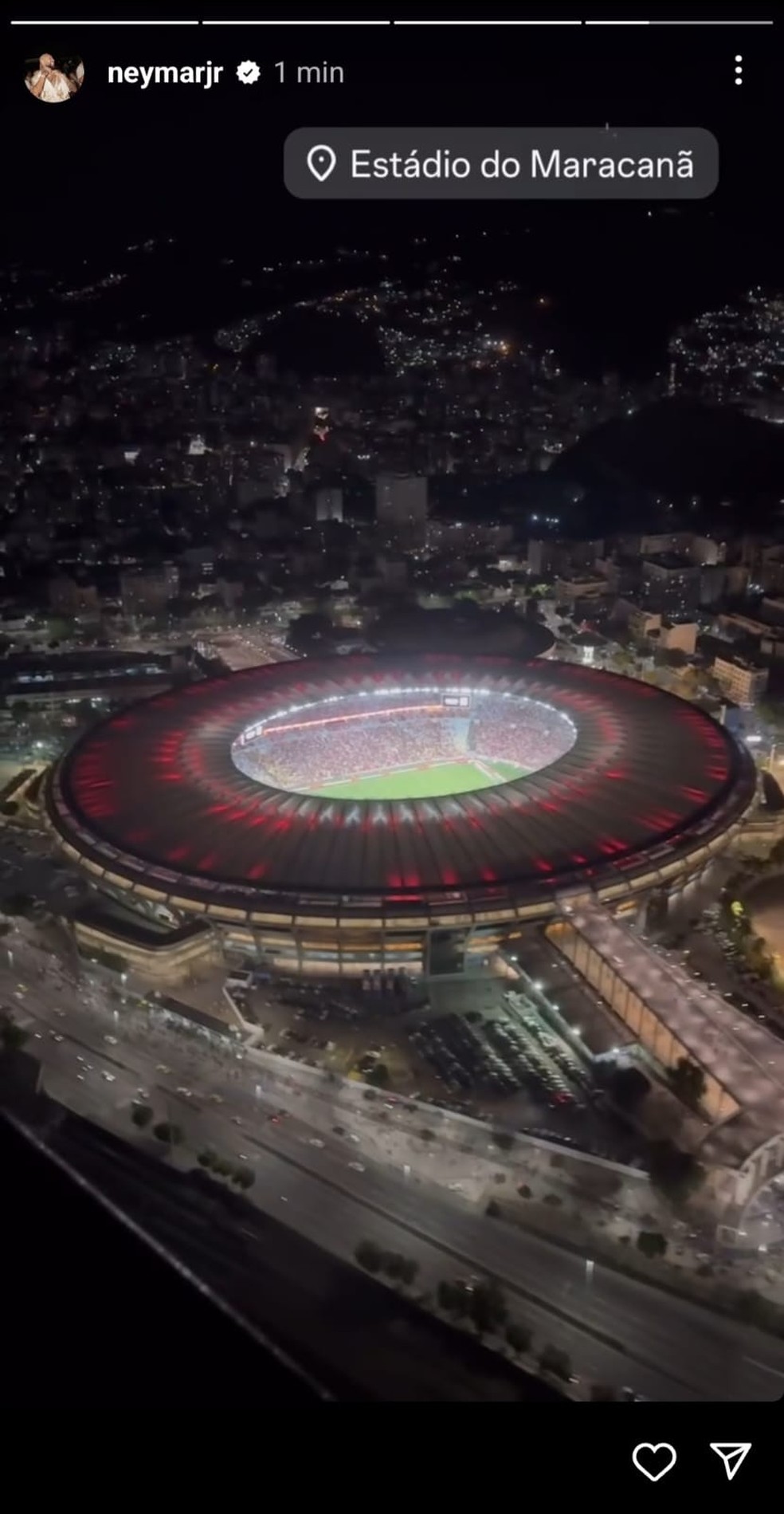 Neymar chega ao Maracan&atilde; para assistir Flamengo x Gr&ecirc;mio pelo Brasileiro &mdash; Foto: Reprodu&ccedil;&atilde;o/Instagram