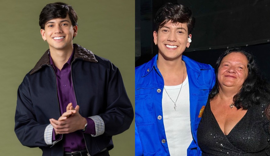 Léo Foguete, que está na ‘Dança dos famosos’, posa com a mãe, Dona Suely