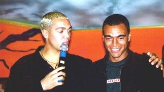 Denilson e Belo nos anos 2000, quando tudo começou — Foto: Arquivo