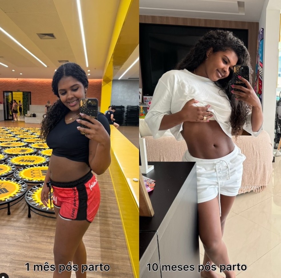 Mikimbeth, mulher de Xande de Pilares, mostra mudança no corpo 10 meses após parto — Foto: Reprodução/Instagram