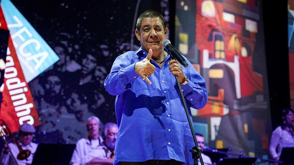 Zeca Pagodinho no show em homenagem aos 40 anos de carreira — Foto: @bomfimstudios/ rep/ instagram