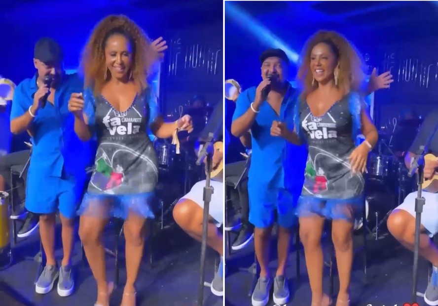 Valéria Valenssa samba música tema da Globeleza em camarote da Sapucaí ...