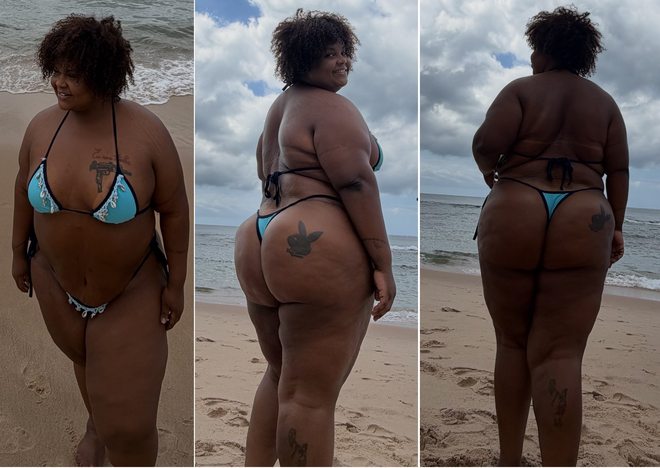 No ar em 'Quem ama cuida', MC Carol posa de biquíni fio-dental na Bahia; fotos