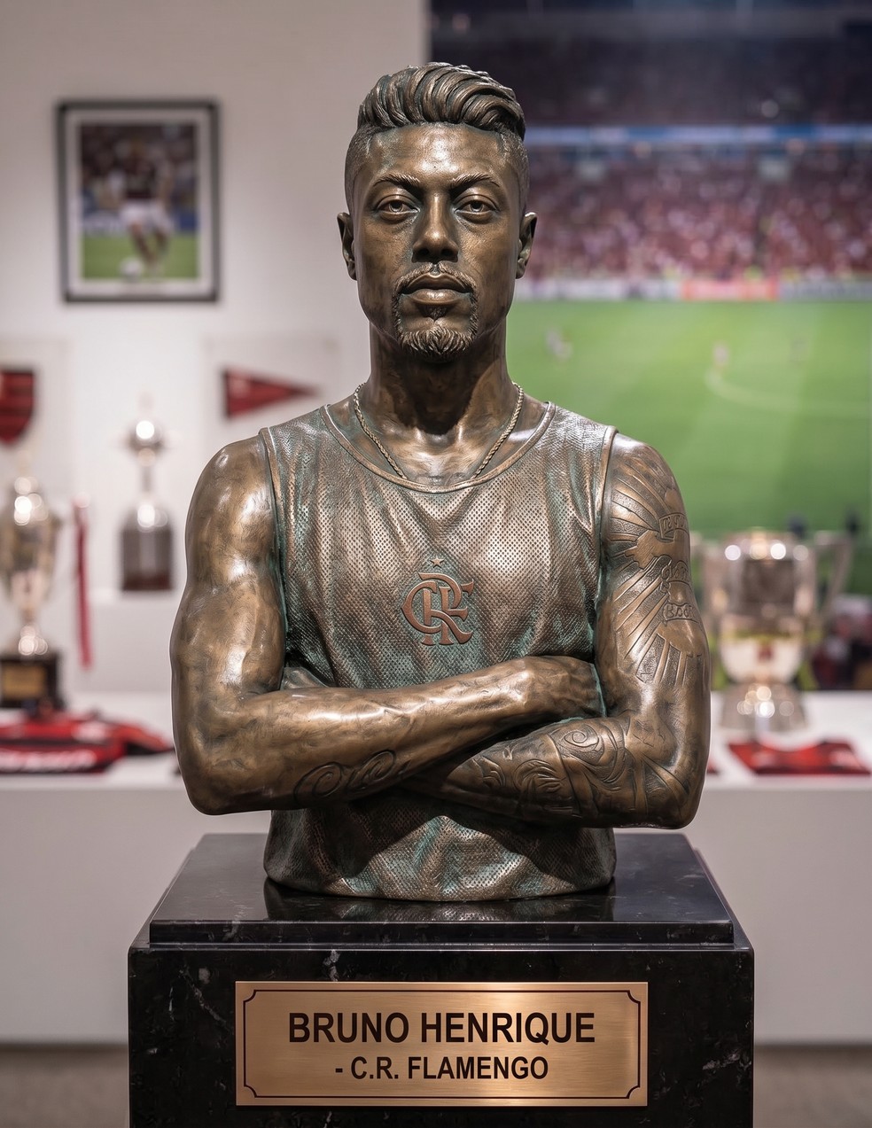 Baseado em imagens divulgadas, como deve ser busto do BH — Foto: Inteligência Artificial/Gemini