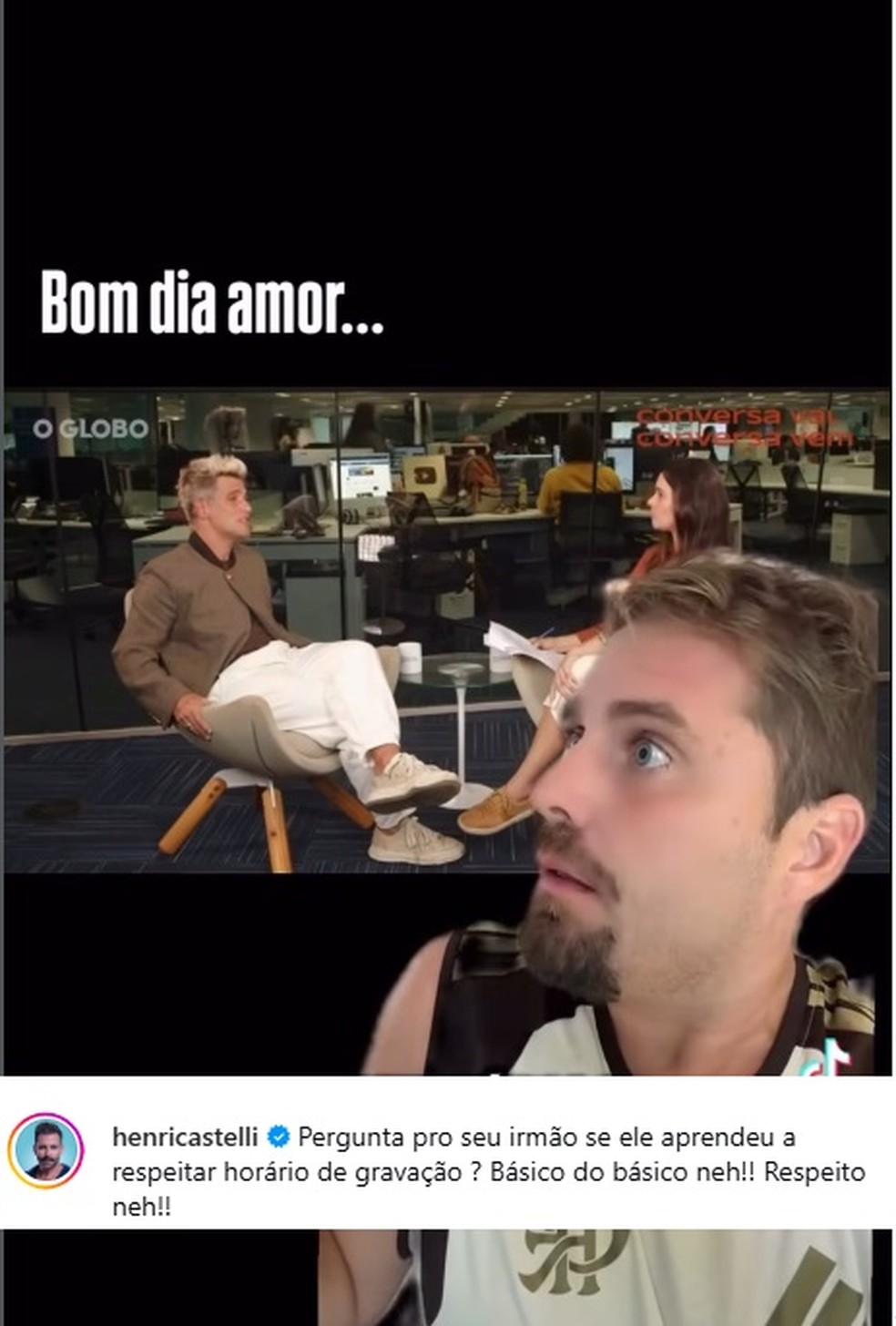 Henri Castelli alfineta Bruno Gagliasso — Foto: Reprodução/Instagram