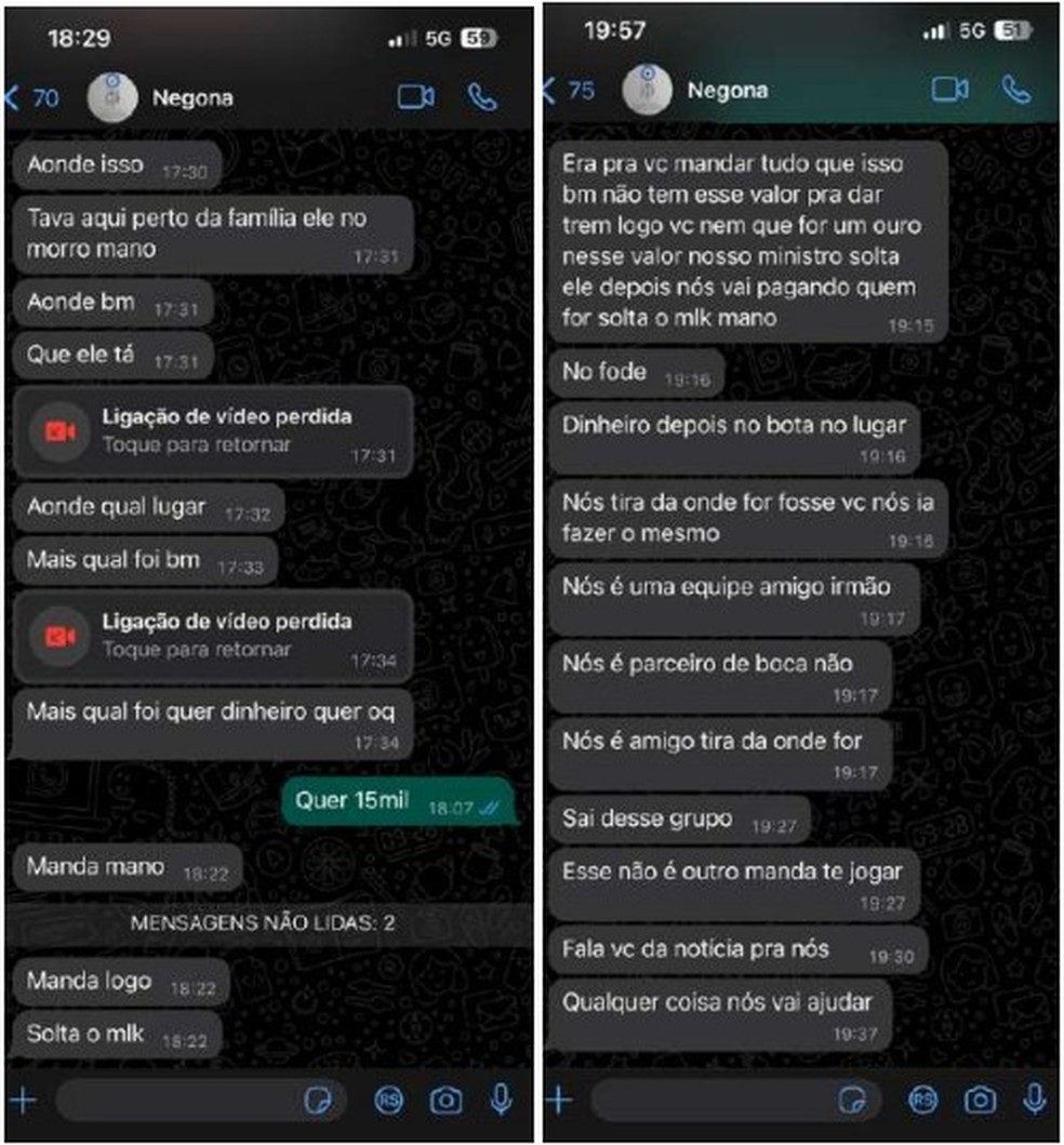 BMW: trecho de conversa cita os R$ 15 mil &mdash; Foto: Reprodu&ccedil;&atilde;o