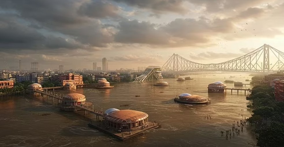 Kolkata (&Iacute;ndia) 'engolida pelo mar em 2100' &mdash; Foto: ImageFX