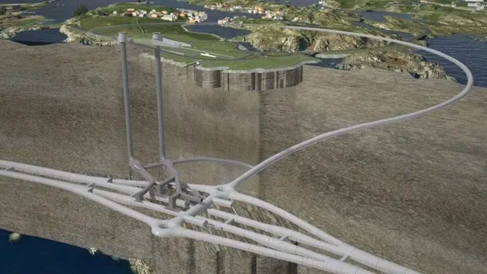Túnel liga cidades — Foto: Norconsult/Norwegian Public Roads Administration
