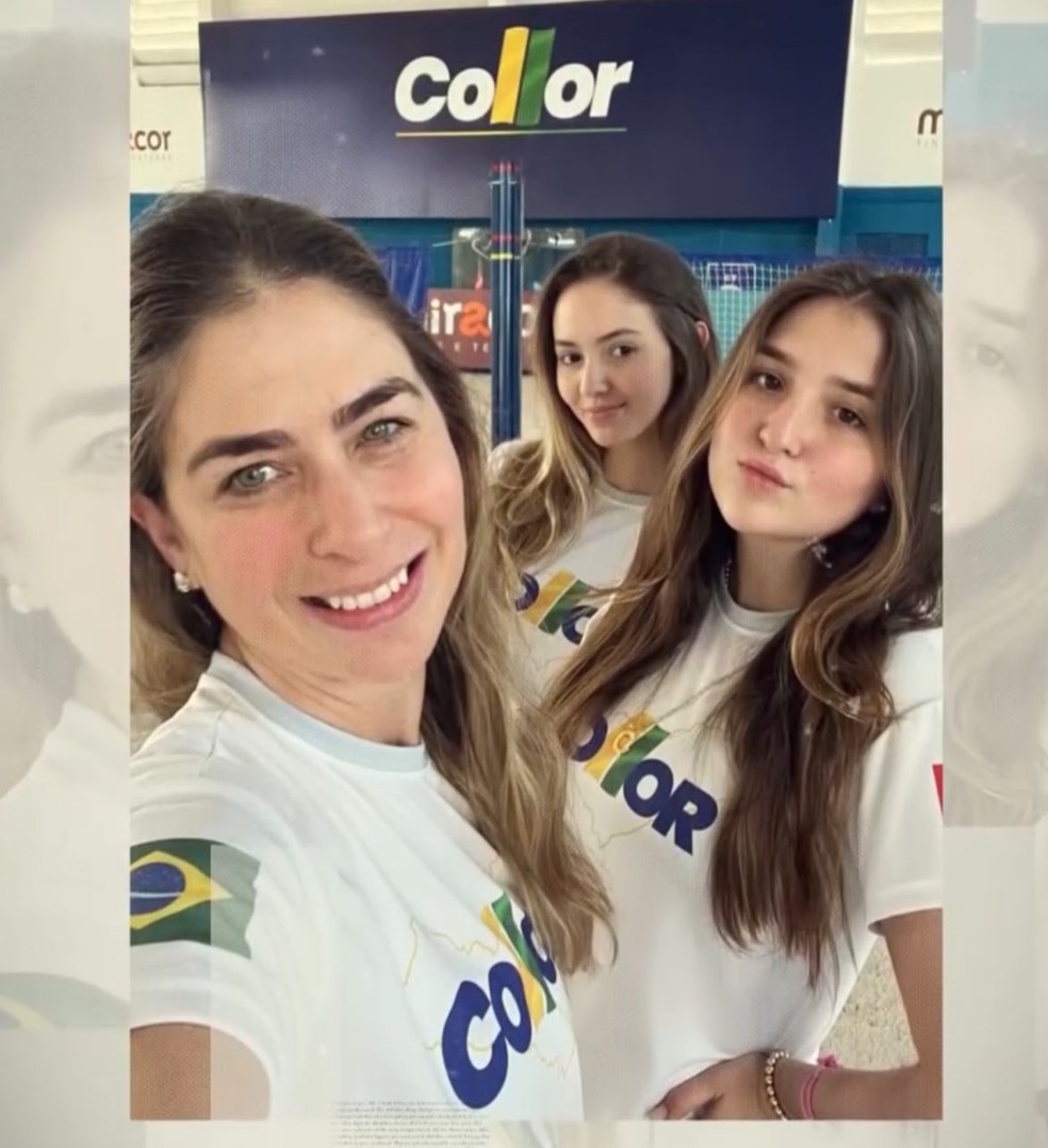 Fernando Collor com a mulher as filhas gêmeas — Foto: Instagram