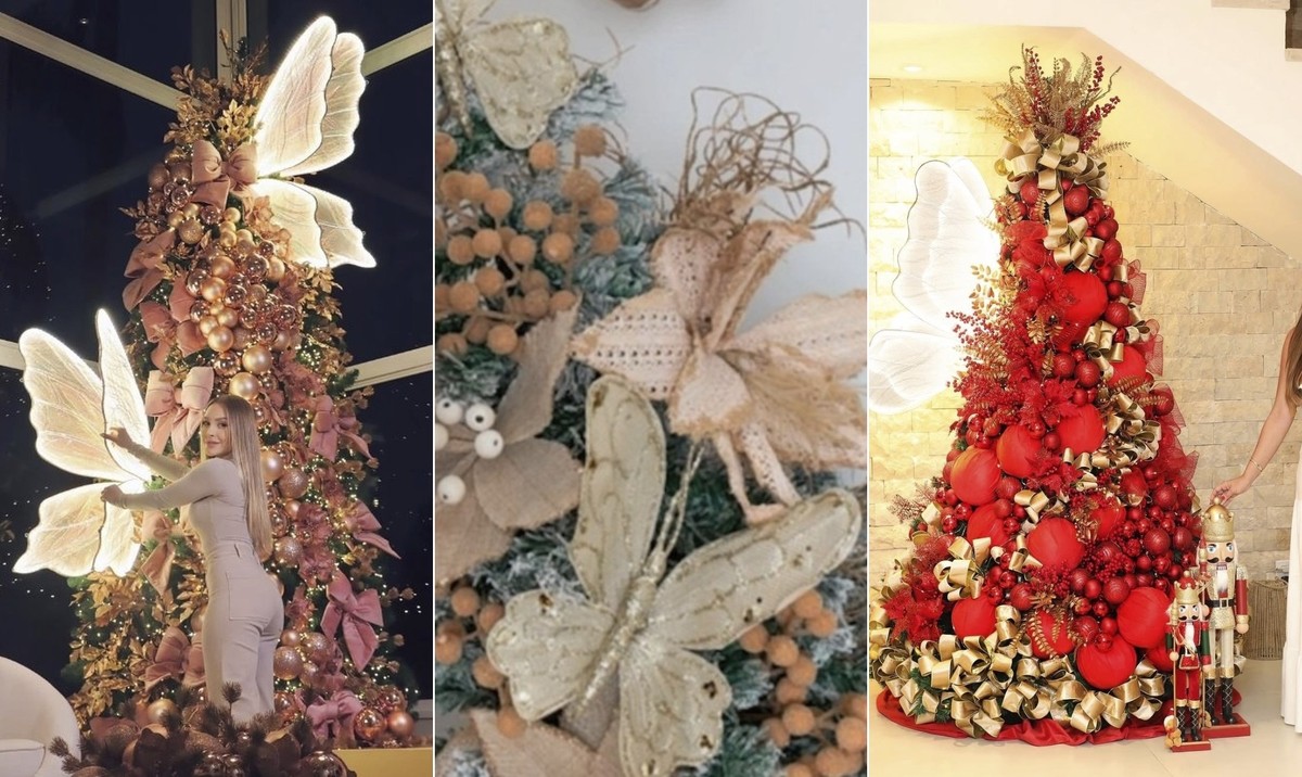 Borboletas são a mais nova tendência para enfeitar a árvore de Natal: Carla Diaz, Fernanda Bande e Nicole Bahls aderiram