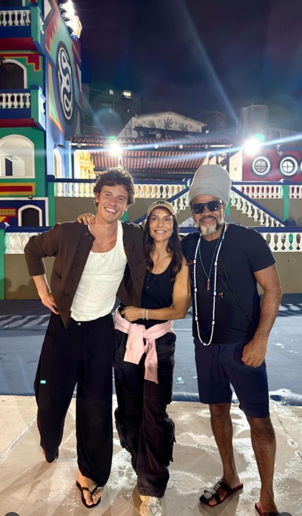 Shawn Mendes com Ivete Sangalo e Carlinhos Brown — Foto: Reprodução/Instagram