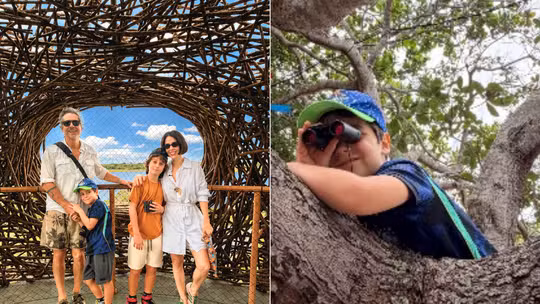 Alexandre Nero faz viagem em família e se diverte com descobertas das crianças: 'Catalogando memórias'