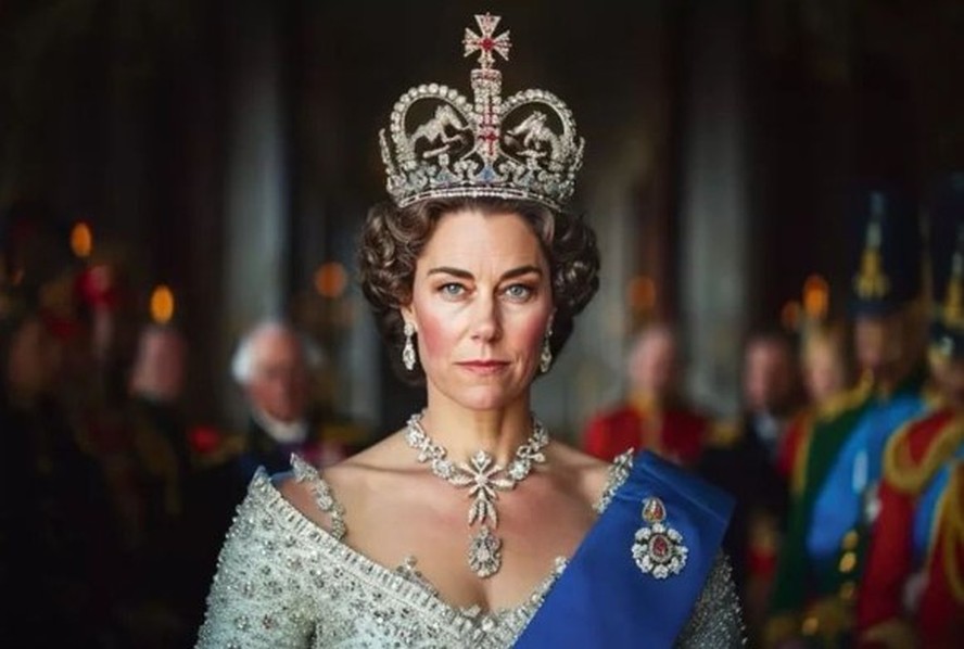 Futuro por IA: Kate Middleton como rainha-mãe